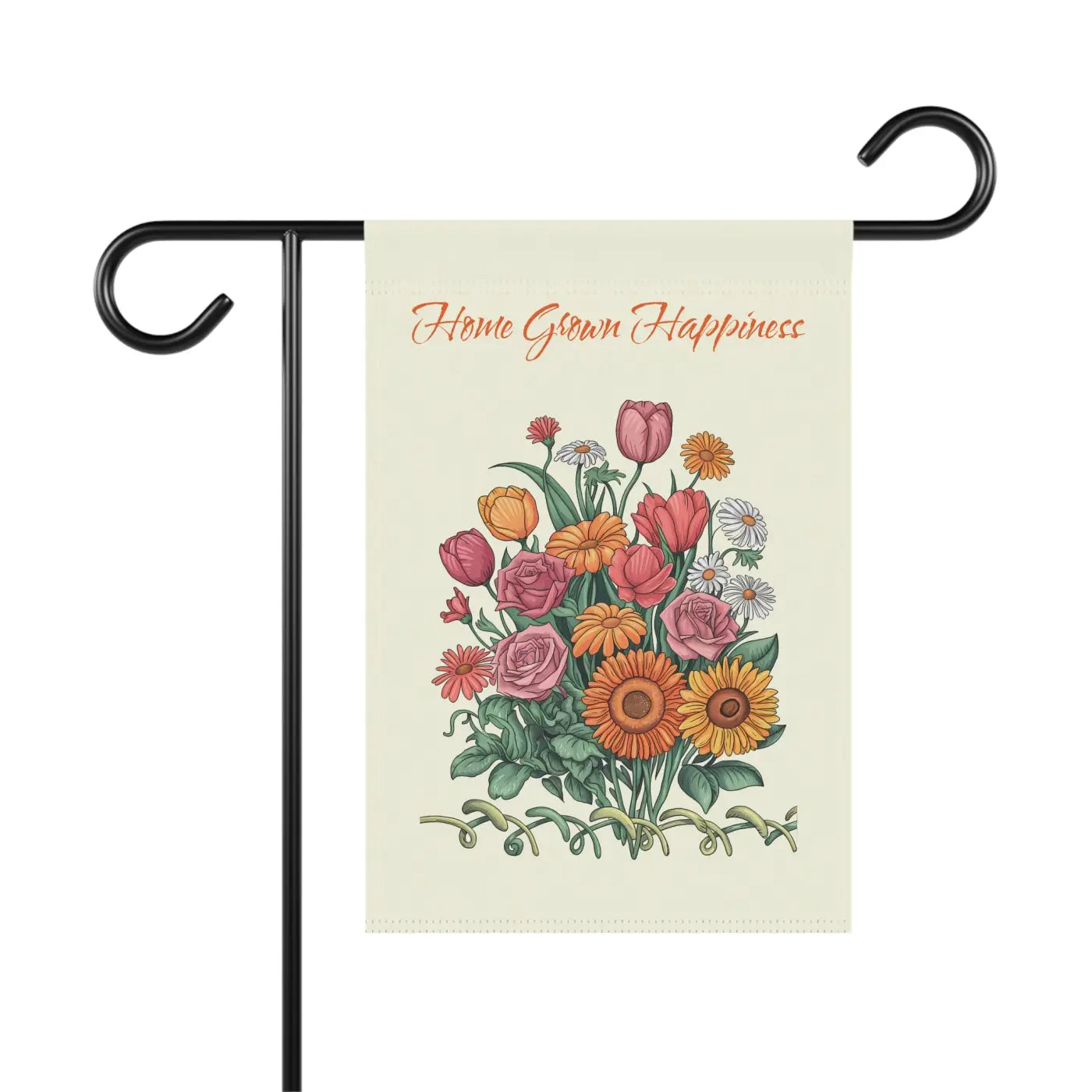 Vibrant Home Grown Happiness Banner - Garden Decor - DipaliZ