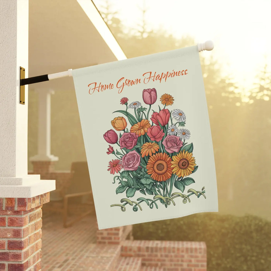 Vibrant Home Grown Happiness Banner - Garden Decor - DipaliZ