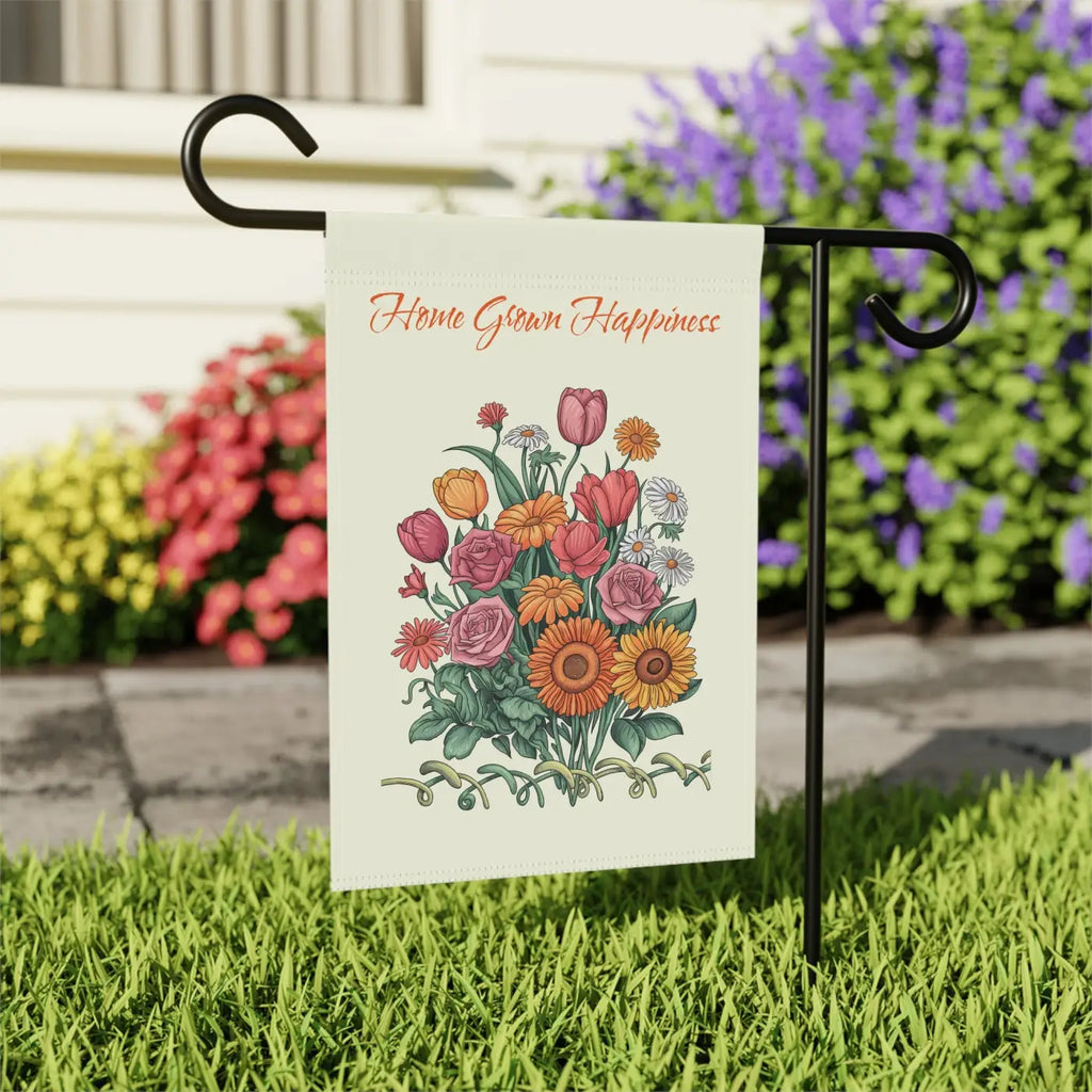 Vibrant Home Grown Happiness Banner - Garden Decor - DipaliZ