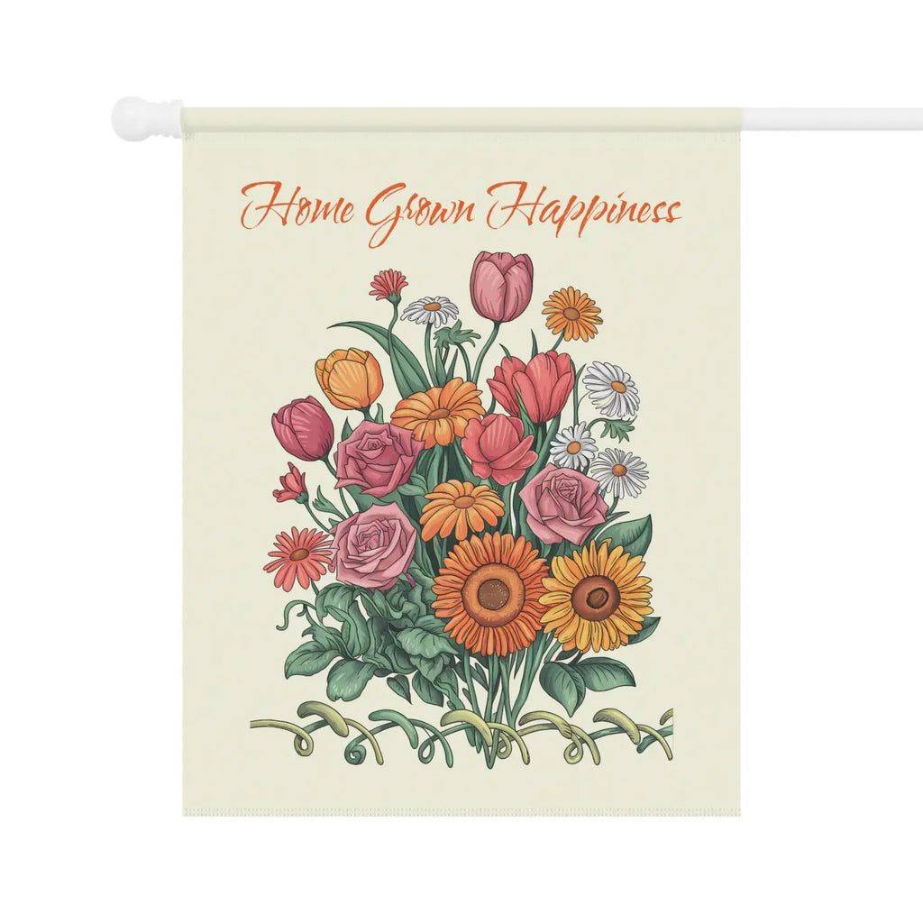 Vibrant Home Grown Happiness Banner - Garden Decor - DipaliZ