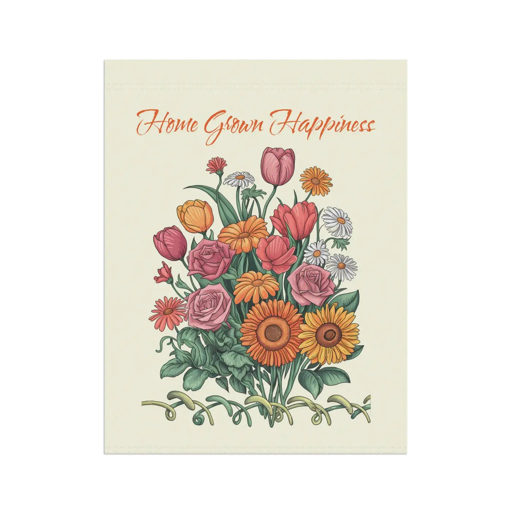Vibrant Home Grown Happiness Banner - Garden Decor - DipaliZ