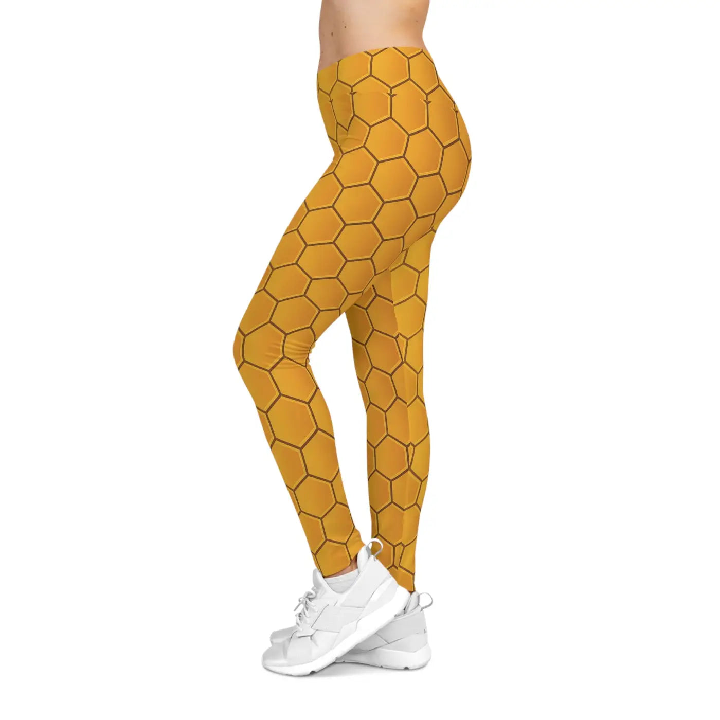Honeycomb Patterned Leggings - Bee Inspired Apparel - DipaliZ