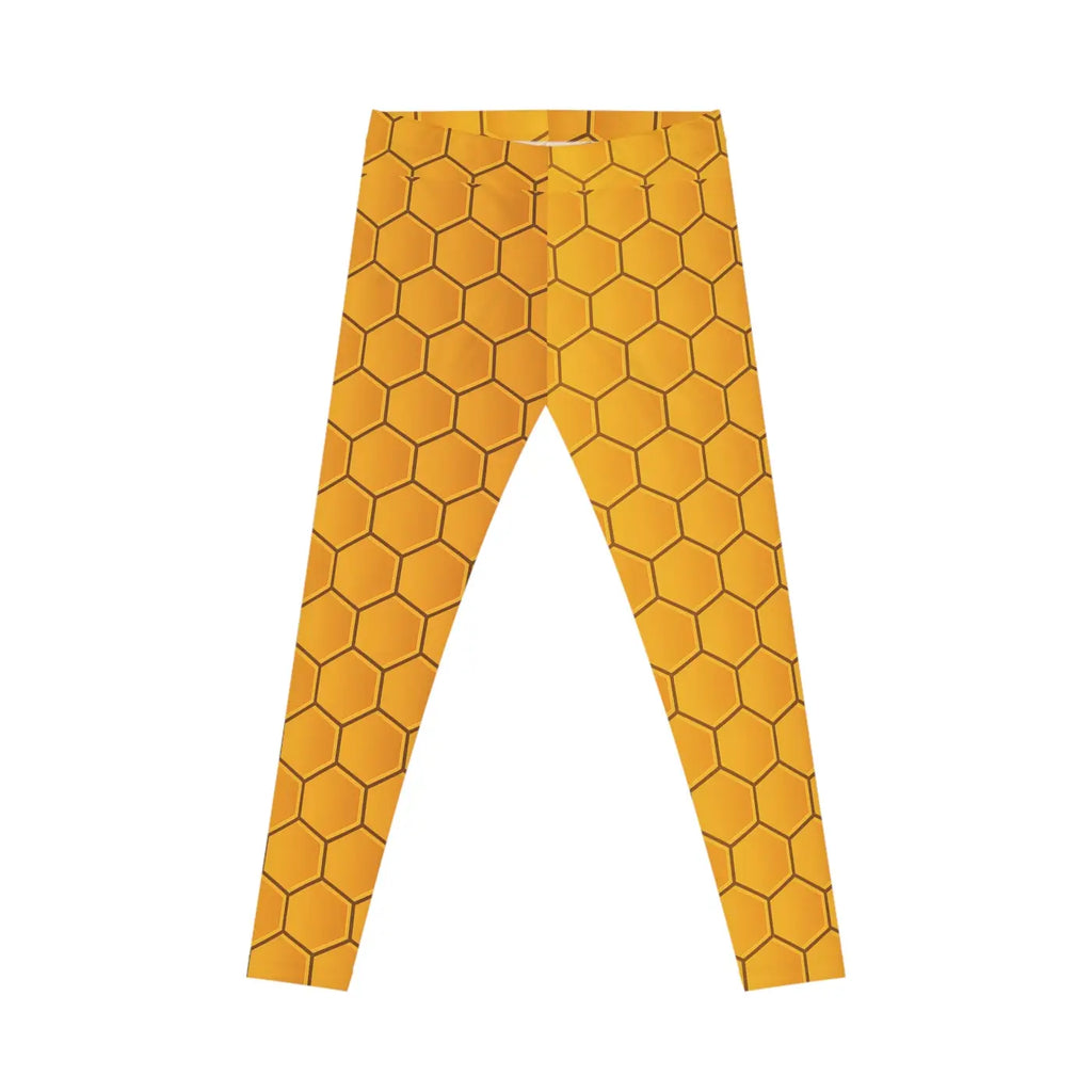 Honeycomb Patterned Leggings - Bee Inspired Apparel - DipaliZ