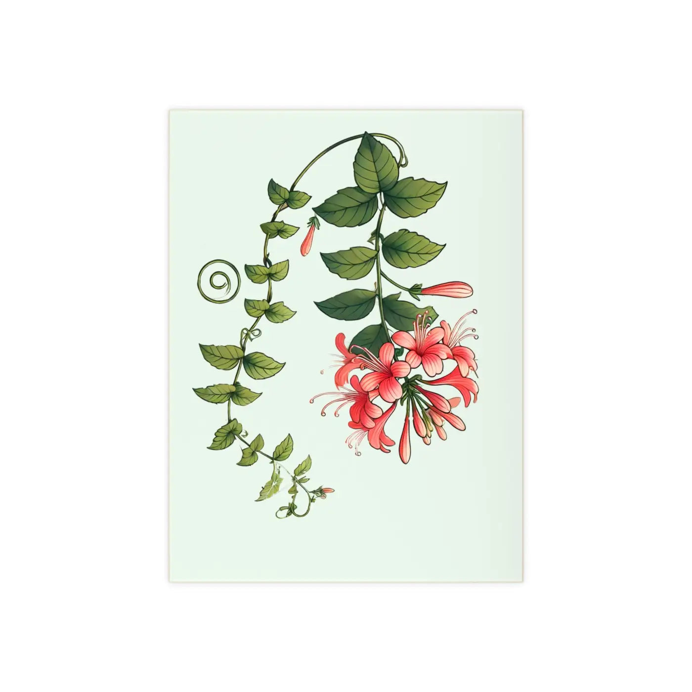 Honeysuckle Ceramic Photo Tile - Floral Home Decor - DipaliZ