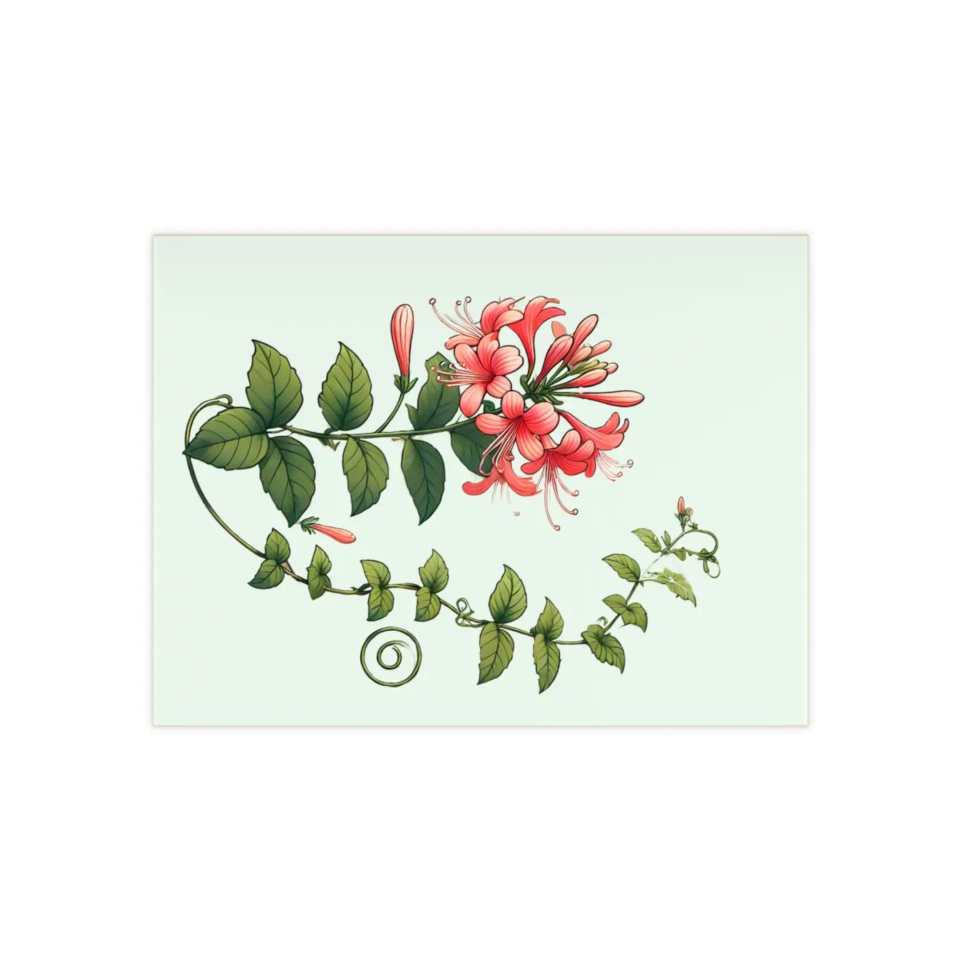 Honeysuckle Ceramic Photo Tile - Floral Home Decor - DipaliZ