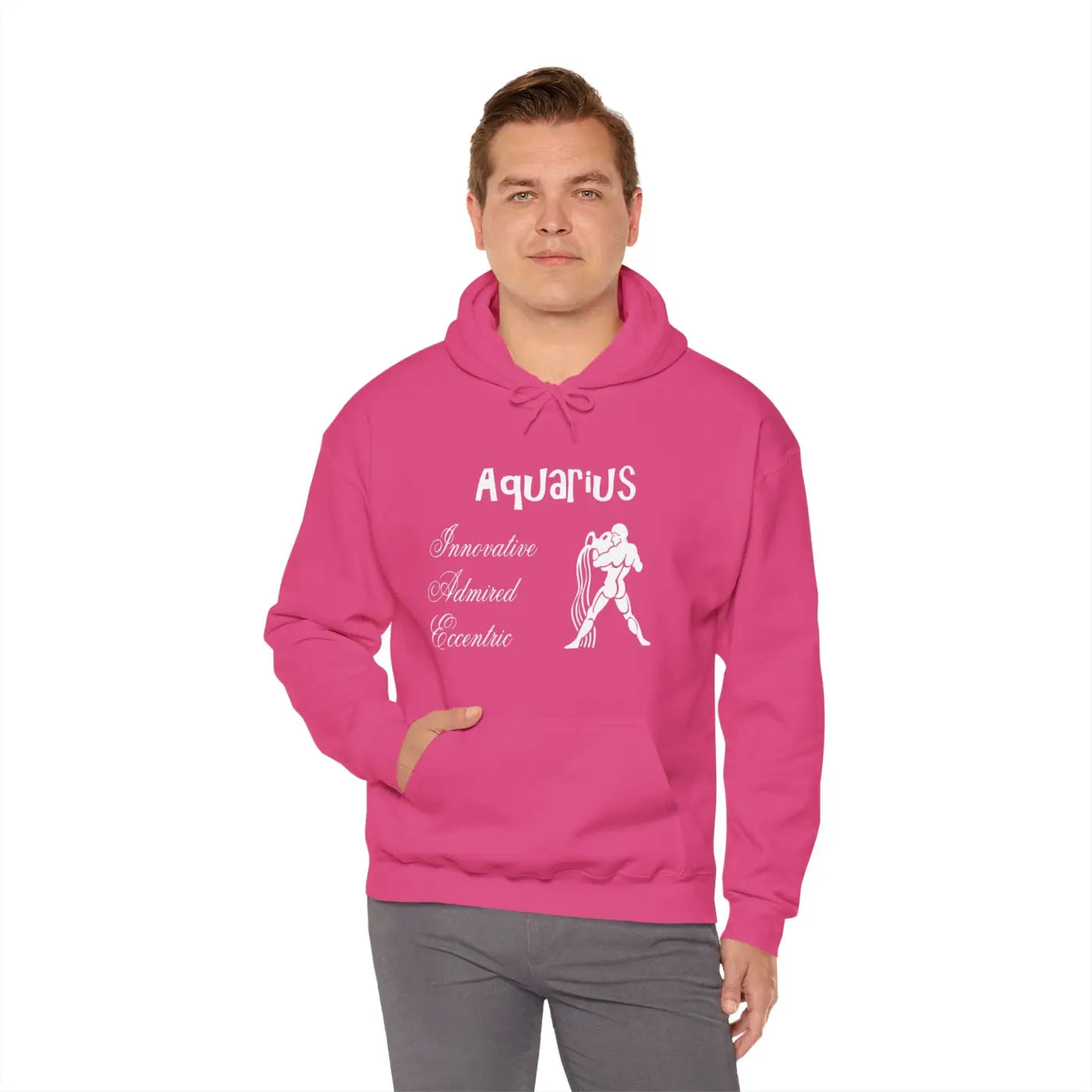 Aquarius Zodiac Sign Hooded Sweatshirt - Cozy Eco-Friendly - DipaliZ