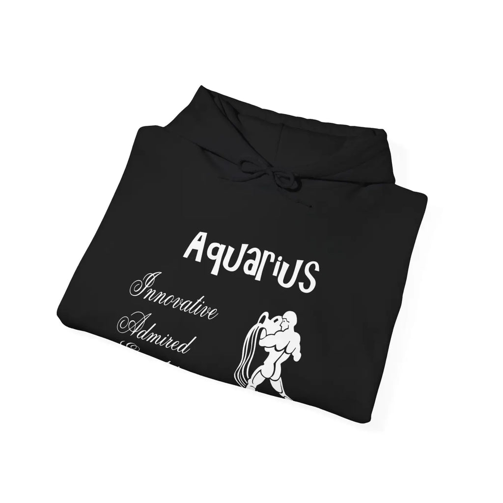 Aquarius Zodiac Sign Hooded Sweatshirt - Cozy Eco-Friendly - DipaliZ