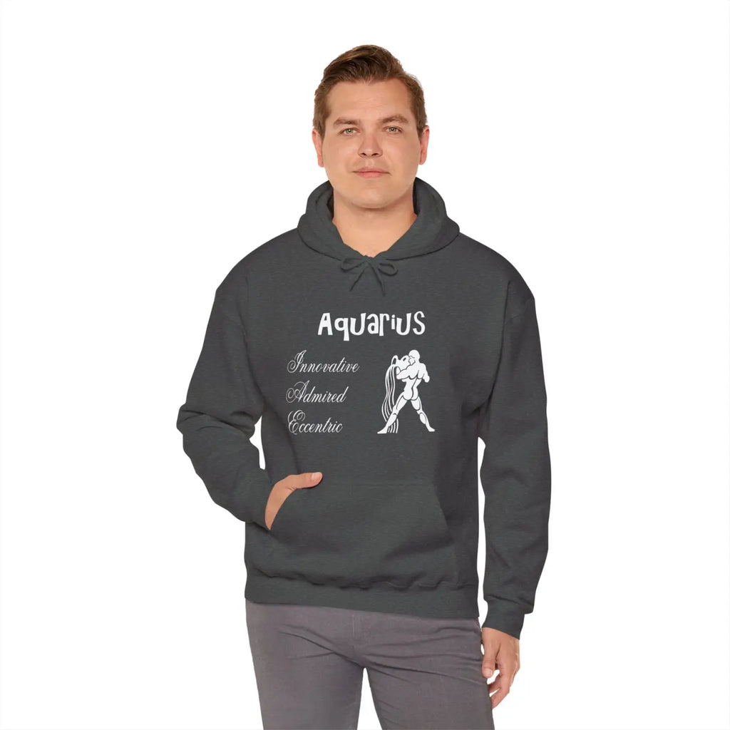 Aquarius Zodiac Sign Hooded Sweatshirt - Cozy Eco-Friendly - DipaliZ