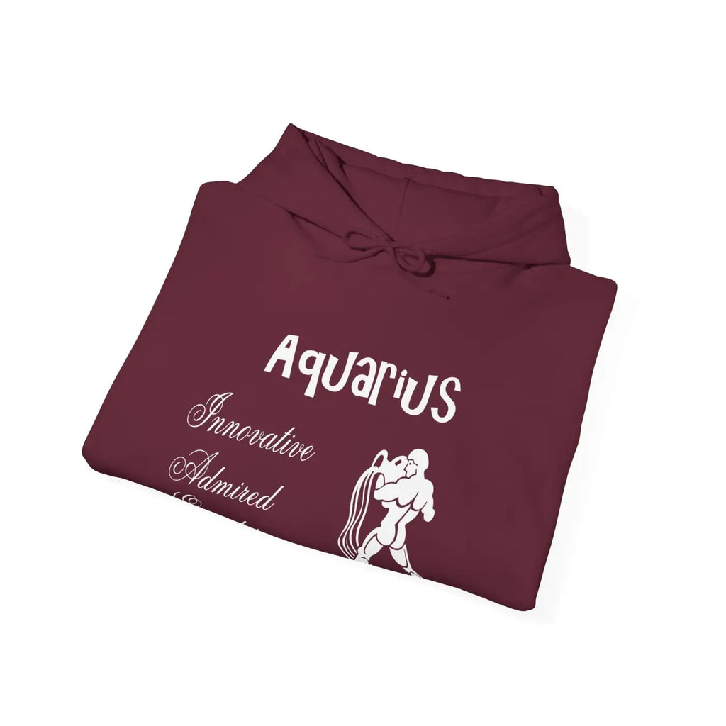 Aquarius Zodiac Sign Hooded Sweatshirt - Cozy Eco-Friendly - DipaliZ