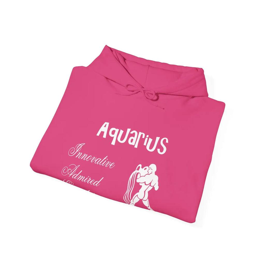 Aquarius Zodiac Sign Hooded Sweatshirt - Cozy Eco-Friendly - DipaliZ