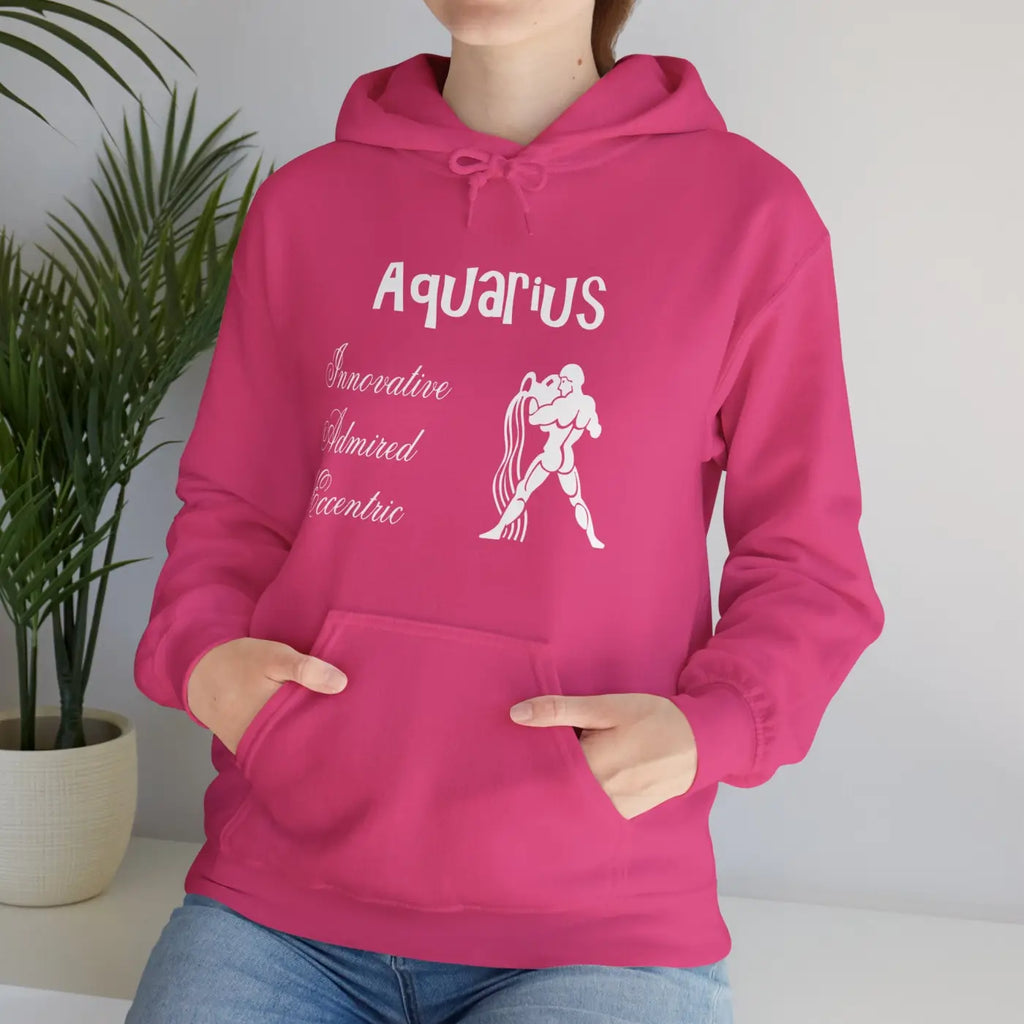 Aquarius Zodiac Sign Hooded Sweatshirt - Cozy Eco-Friendly - DipaliZ