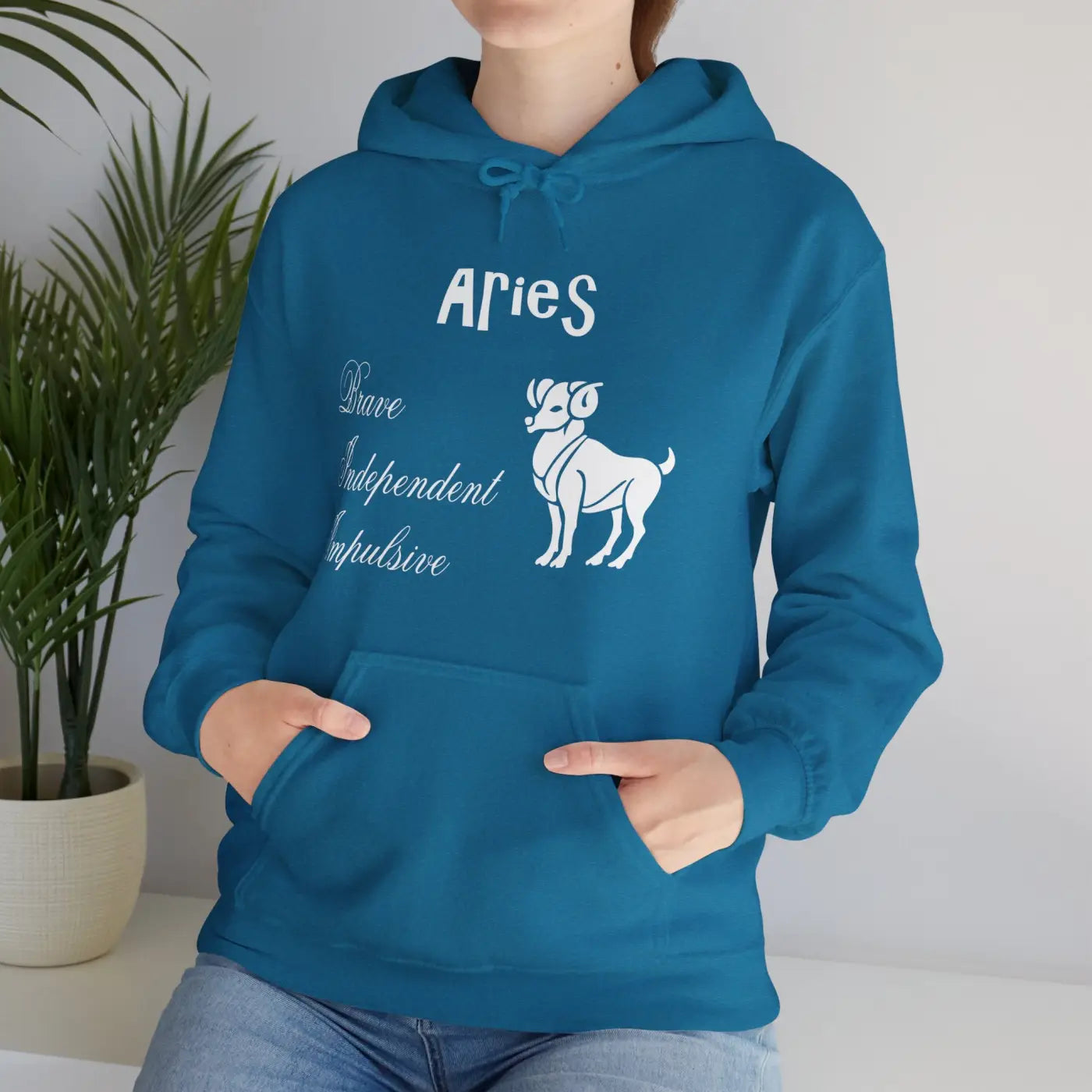 Aries Zodiac Sign Hooded Sweatshirt - Unisex Heavy Blend - DipaliZ