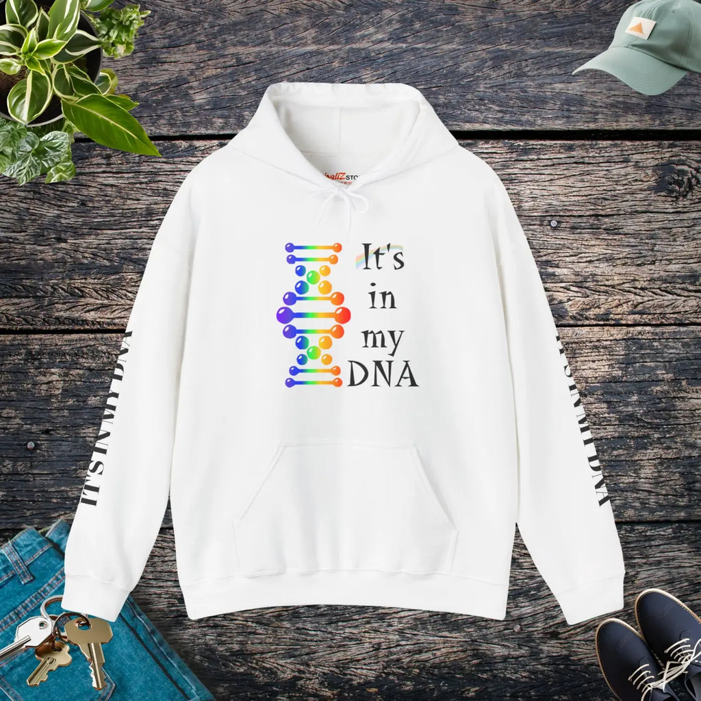 Gay Pride Hooded Sweatshirt - Rainbow in My DNA - DipaliZ