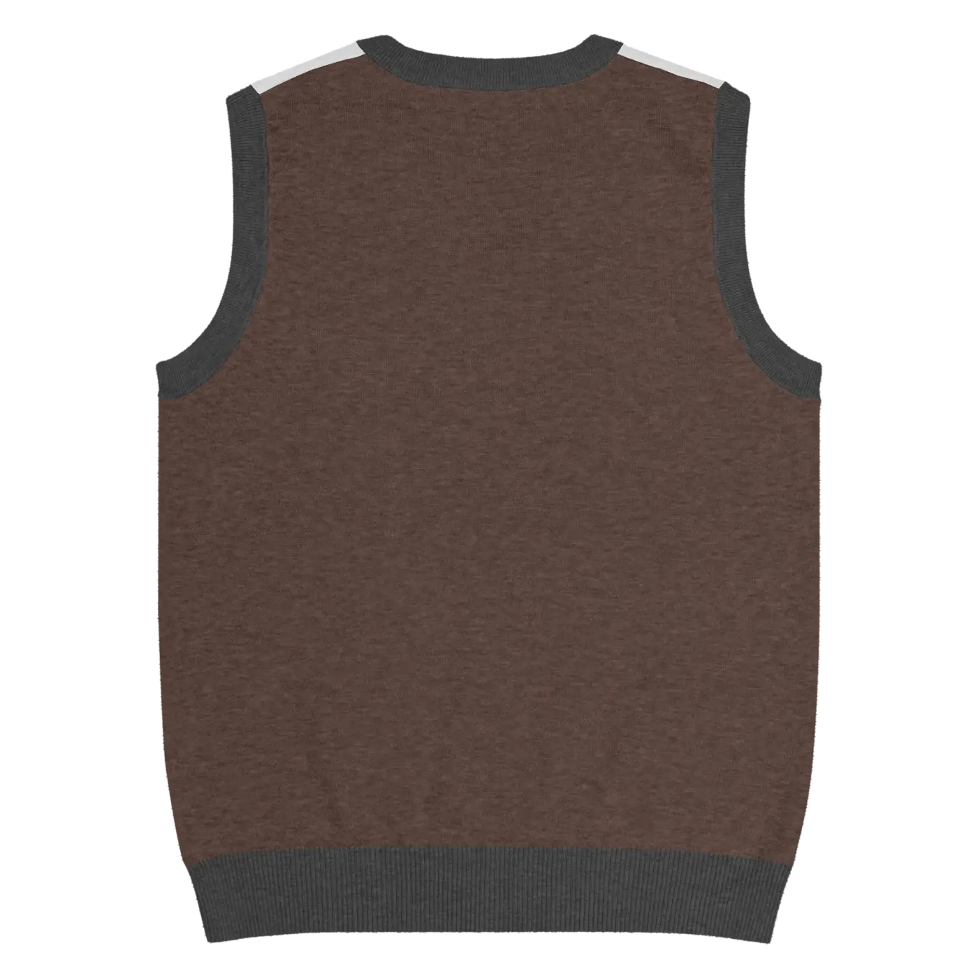 Knit V-Neck Vest - Diamond Grid and Horizontal Stripes - DipaliZ