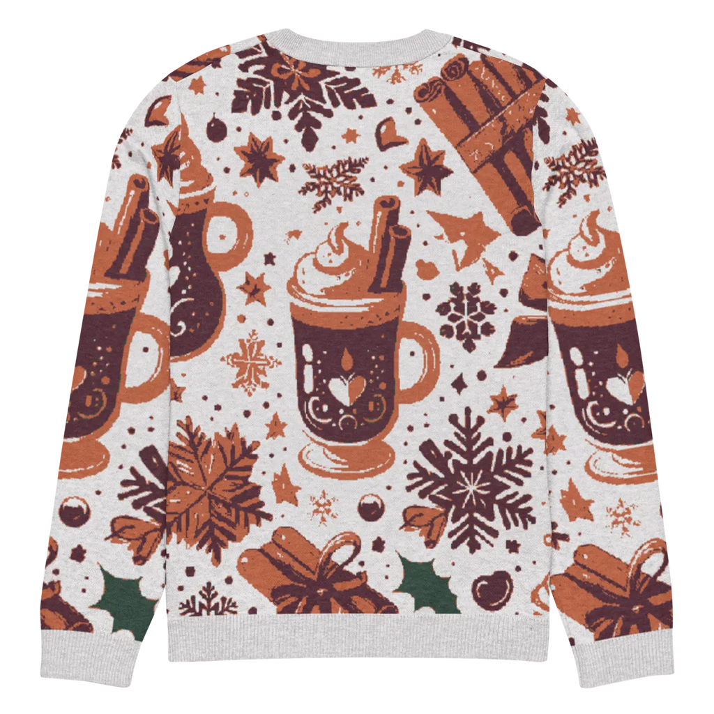 Knitted Crew Neck Sweater - Hot Cocoa Vibes - DipaliZ