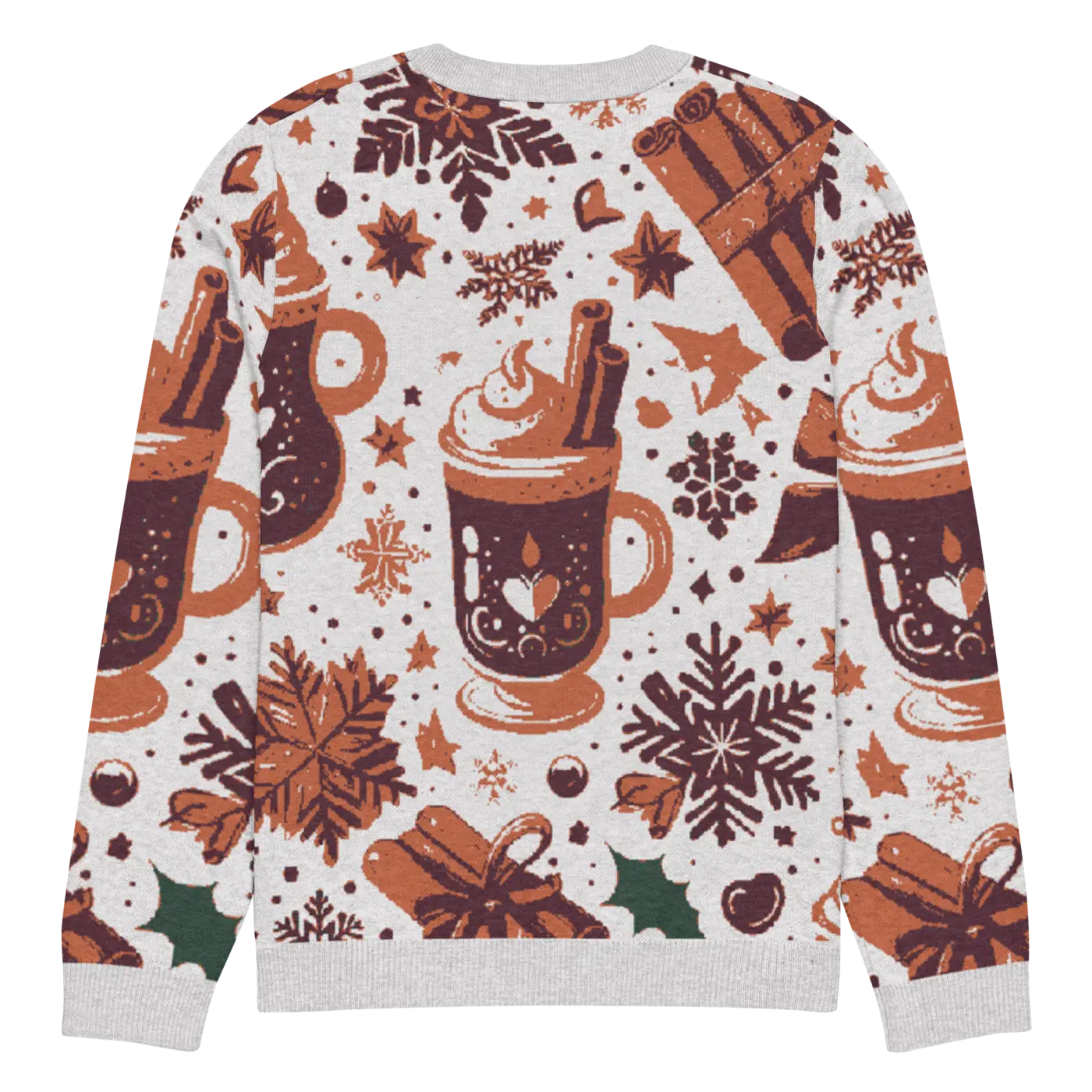 Knitted Crew Neck Sweater - Hot Cocoa Vibes - DipaliZ