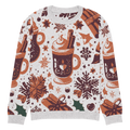 Knitted Crew Neck Sweater - Hot Cocoa Vibes - DipaliZ