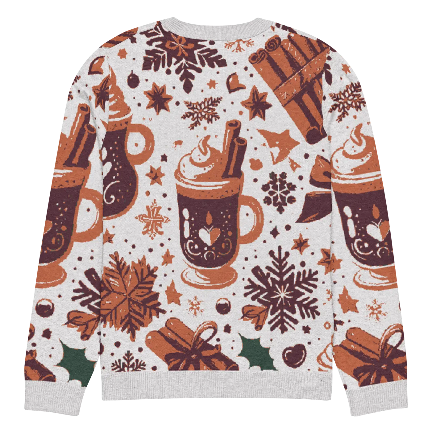 Knitted Crew Neck Sweater - Hot Cocoa Vibes - DipaliZ