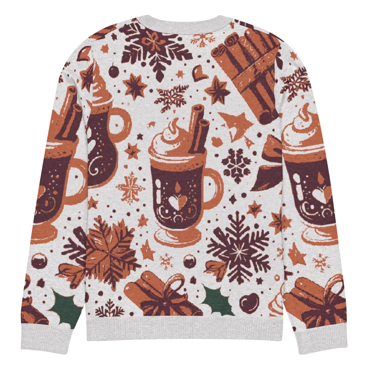 Knitted Crew Neck Sweater - Hot Cocoa Vibes - DipaliZ