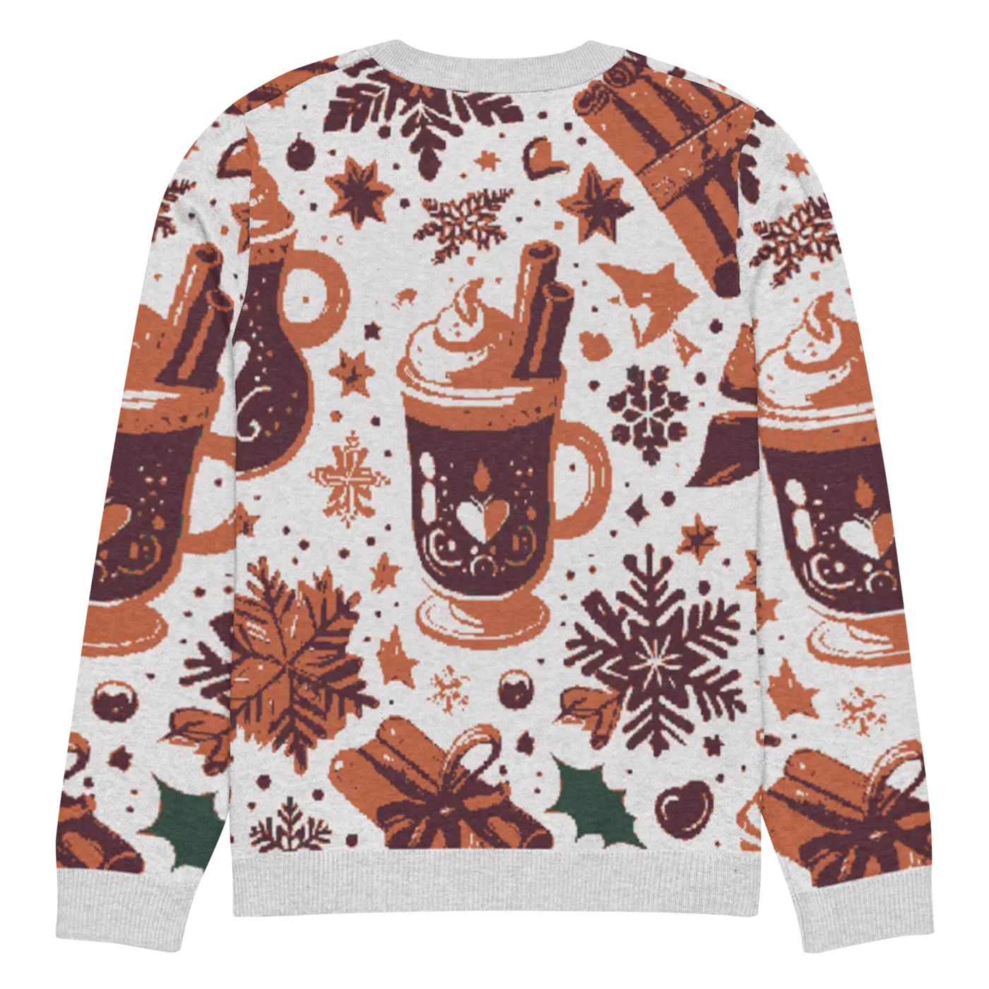 Knitted Crew Neck Sweater - Hot Cocoa Vibes - DipaliZ