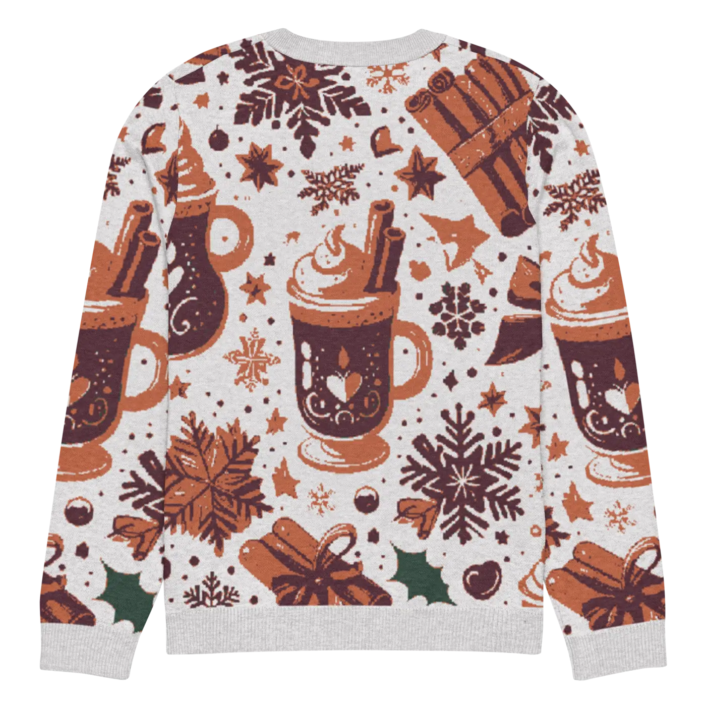 Knitted Crew Neck Sweater - Hot Cocoa Vibes - DipaliZ
