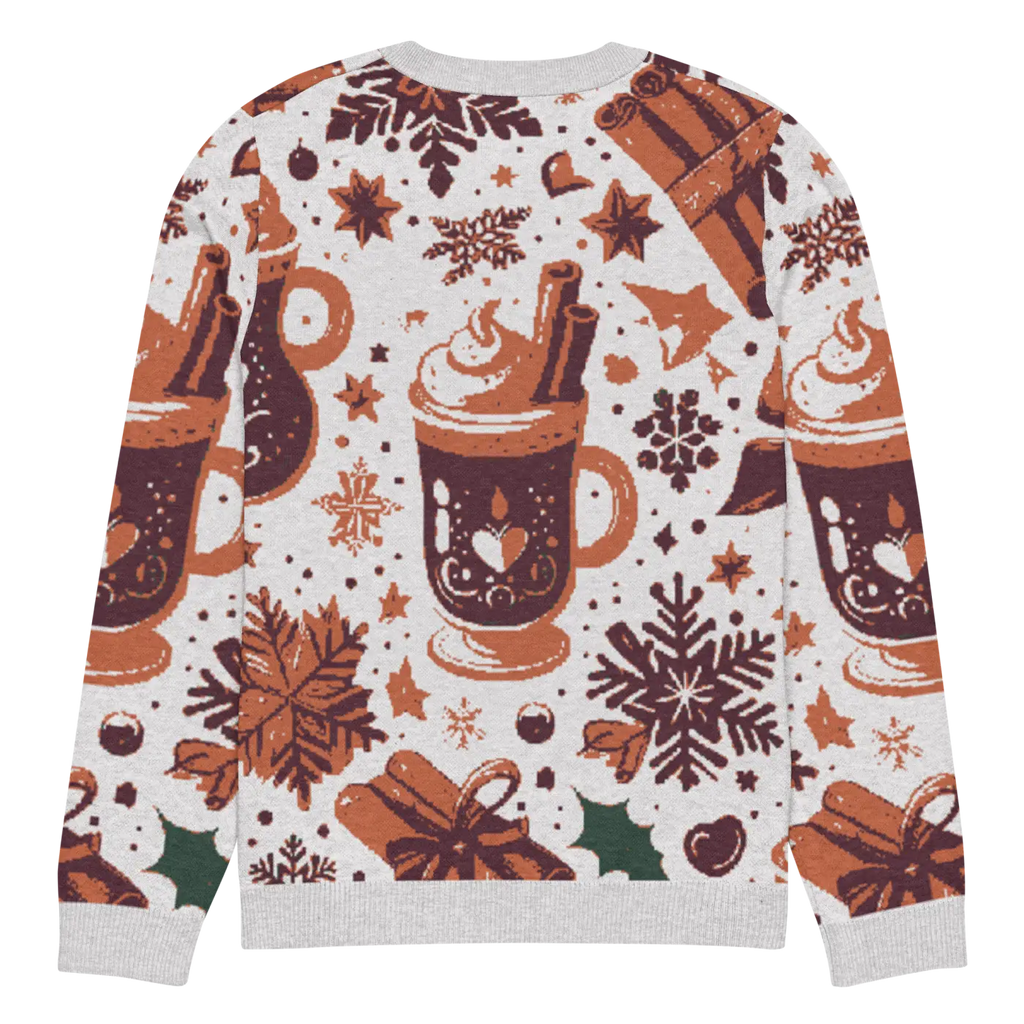 Knitted Crew Neck Sweater - Hot Cocoa Vibes - DipaliZ