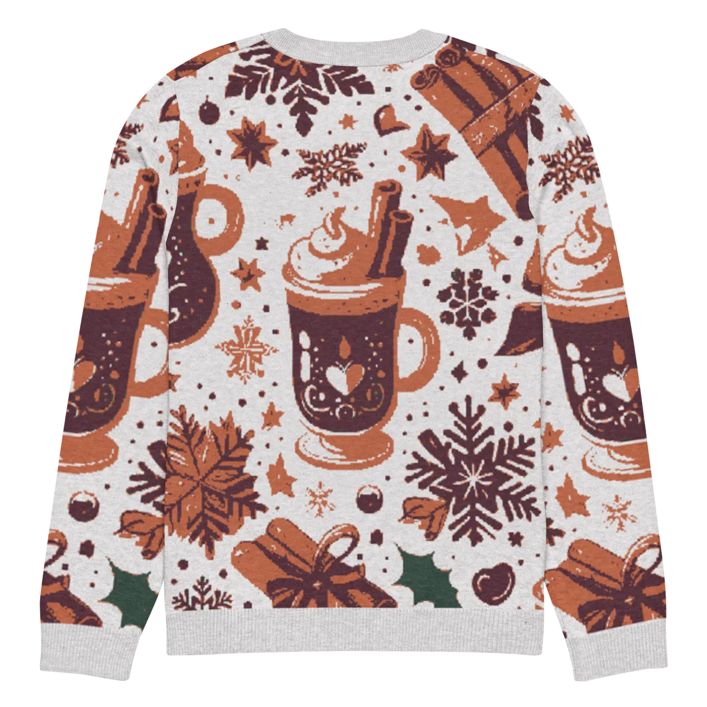 Knitted Crew Neck Sweater - Hot Cocoa Vibes - DipaliZ