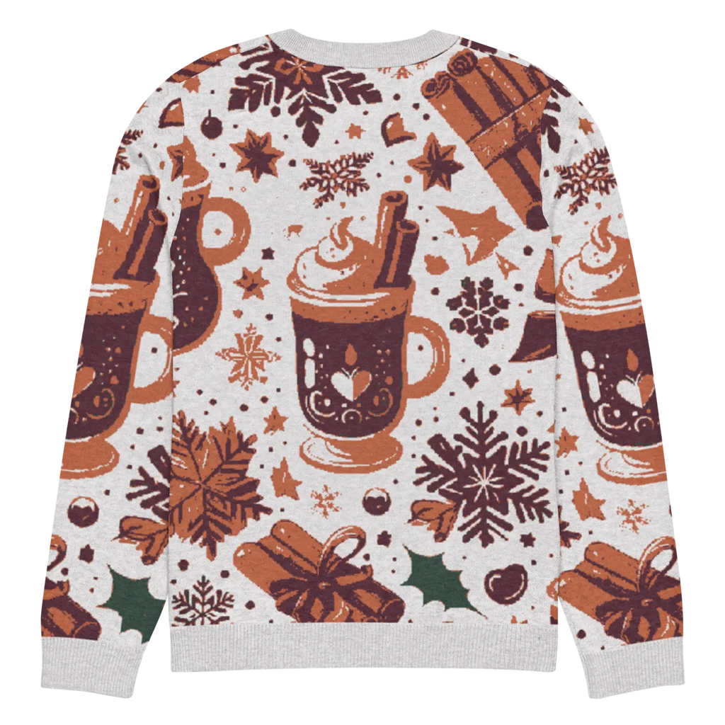 Knitted Crew Neck Sweater - Hot Cocoa Vibes - DipaliZ