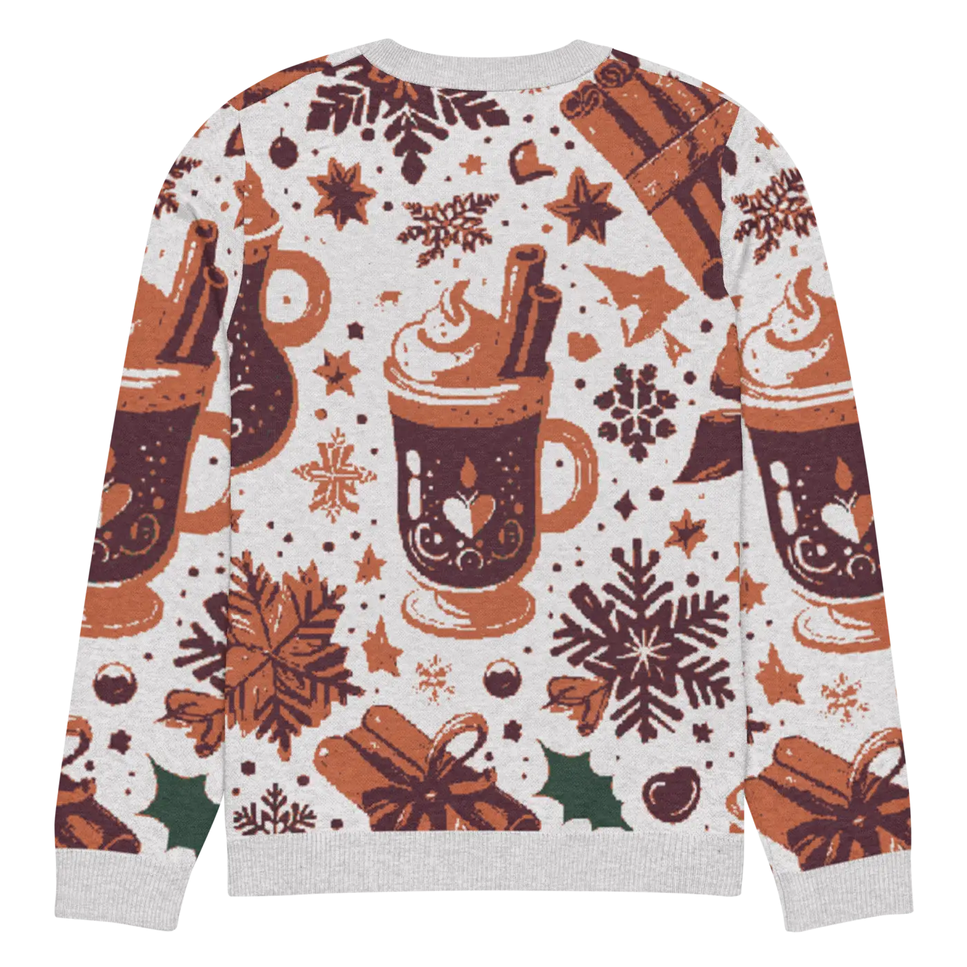 Knitted Crew Neck Sweater - Hot Cocoa Vibes - DipaliZ