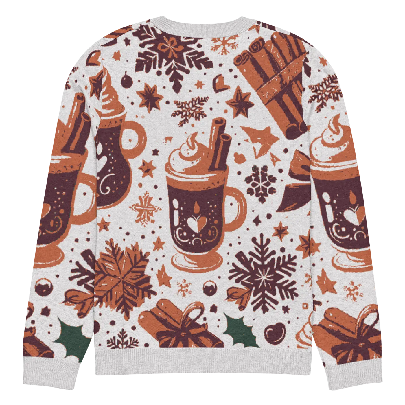 Knitted Crew Neck Sweater - Hot Cocoa Vibes - DipaliZ