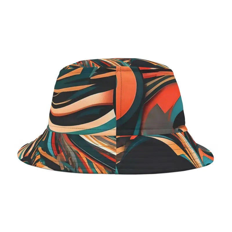 Colorful Abstract Striped Bucket Hat - Polyester - DipaliZ