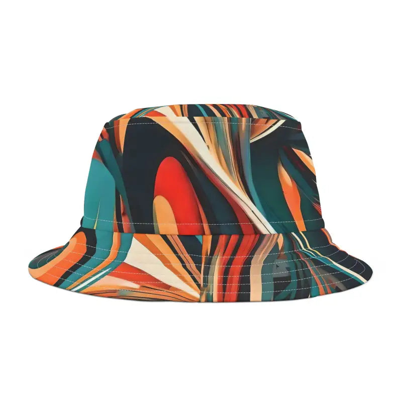 Colorful Abstract Striped Bucket Hat - Polyester - DipaliZ