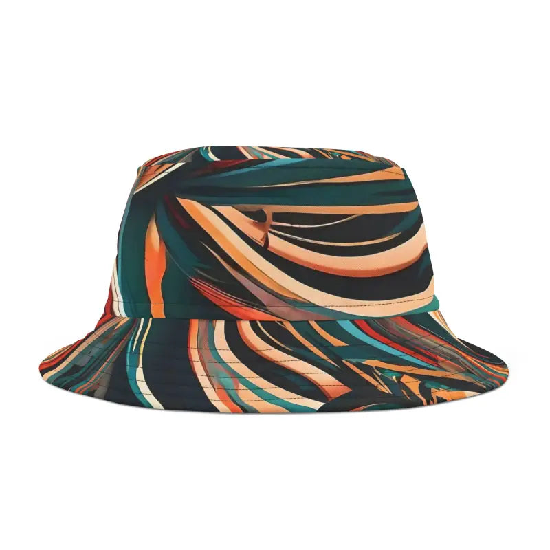 Colorful Abstract Striped Bucket Hat - Polyester - DipaliZ