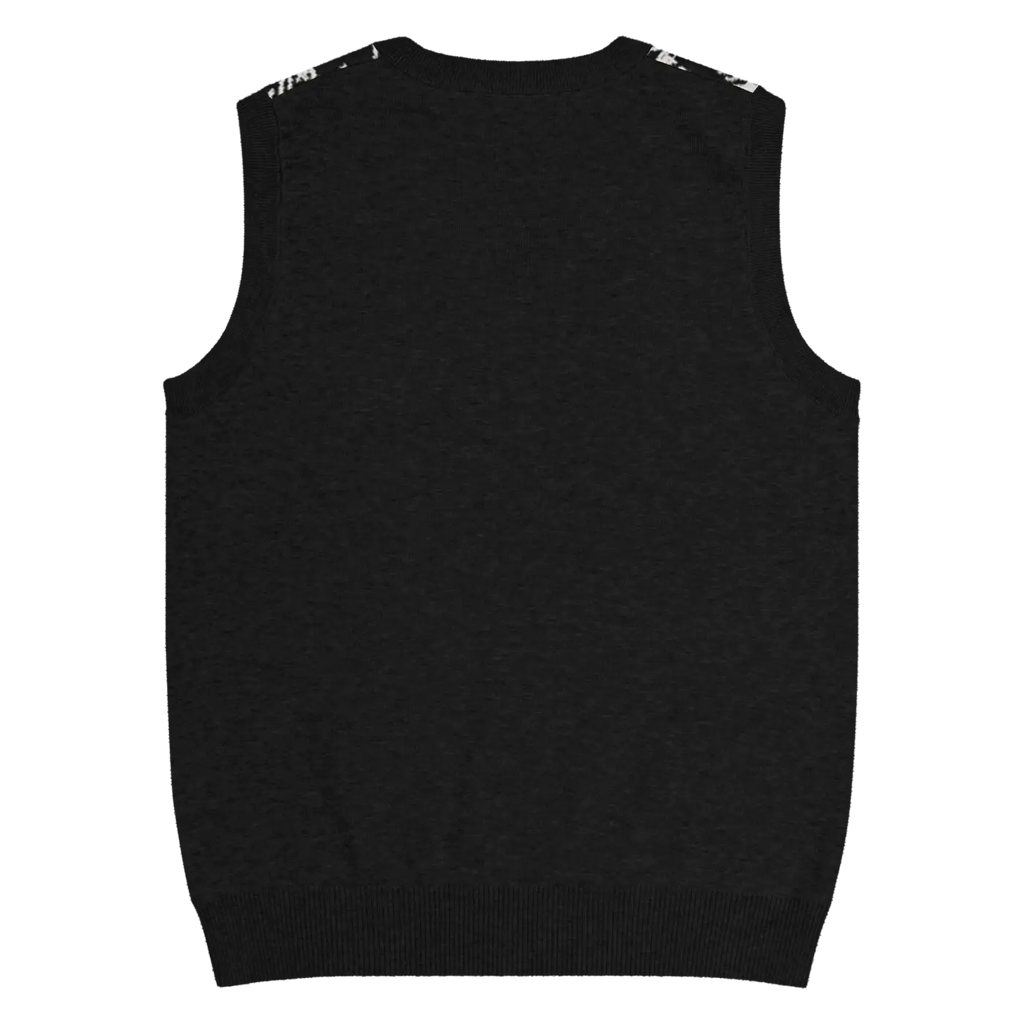 Houndstooth Check Knit V-Neck Vest - Timeless Style - DipaliZ