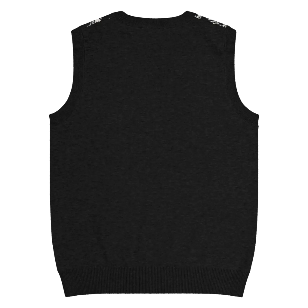 Houndstooth Check Knit V-Neck Vest - Timeless Style - DipaliZ