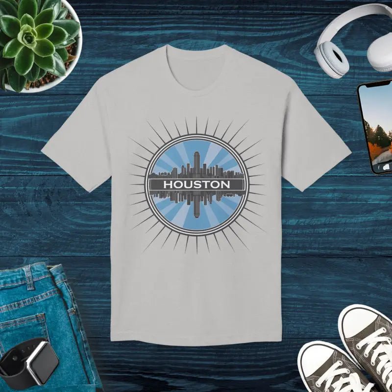 Stylish Houston Skyline T-Shirt - Premium Quality Cotton - DipaliZ