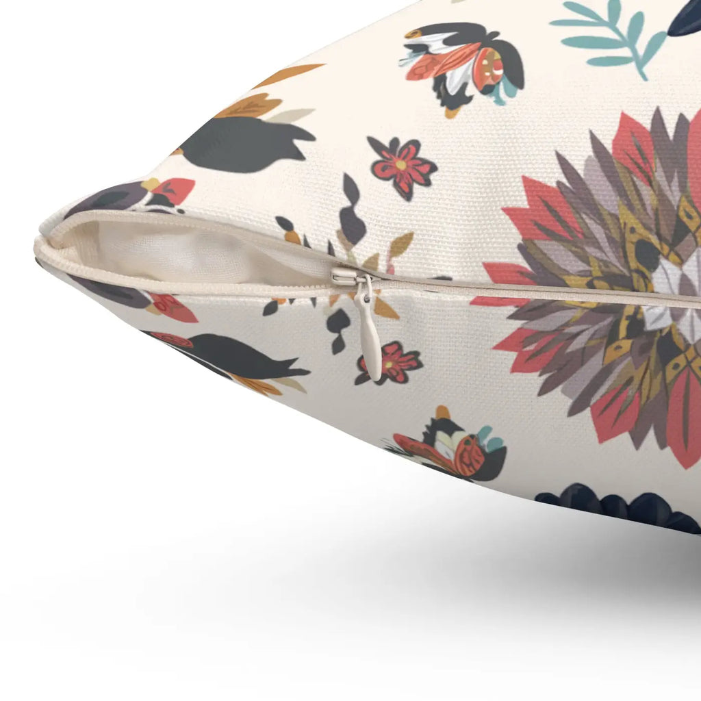 Hummingbird Cottage Chic Pillows - Polyester Throw Pillow - DipaliZ