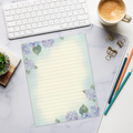 Hydrangea Flower Garden Notepad - Single-Sided Tear-Away Pages - DipaliZ