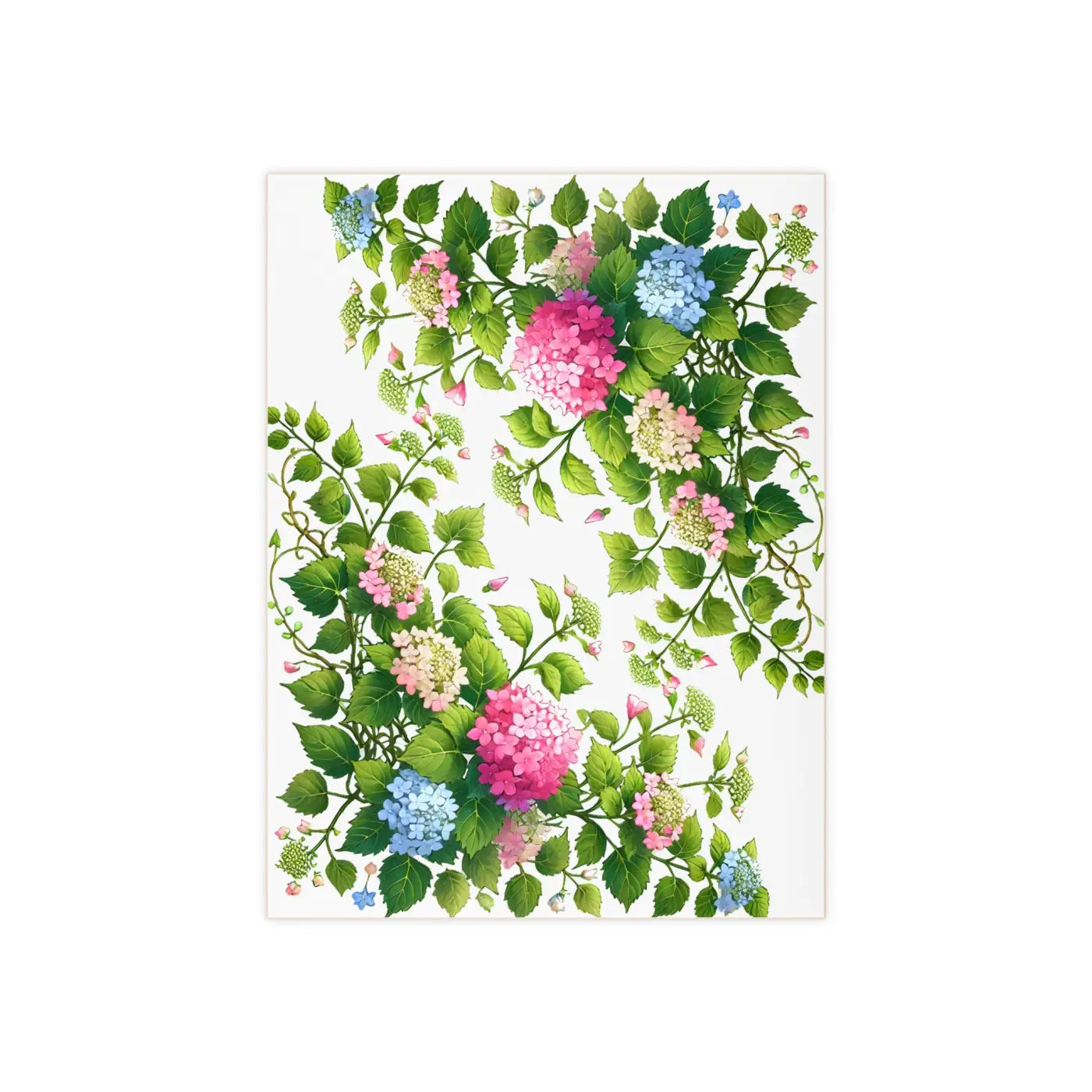 Ceramic Photo Tile - Hydrangea Vine Blue Matte Finish - DipaliZ