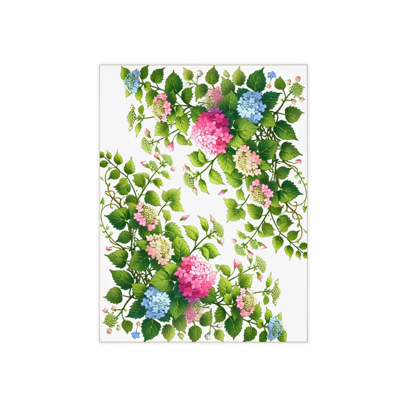 Ceramic Photo Tile - Hydrangea Vine Blue Matte Finish - DipaliZ