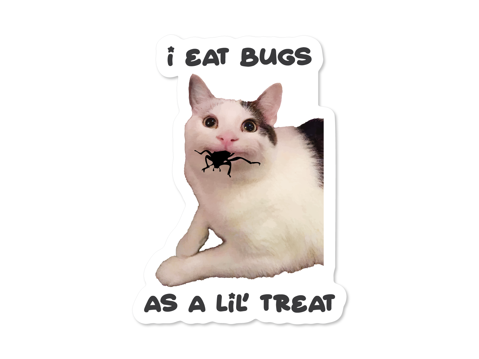 I Eat Bugs As a Lil' Treat 3" Cat Sticker