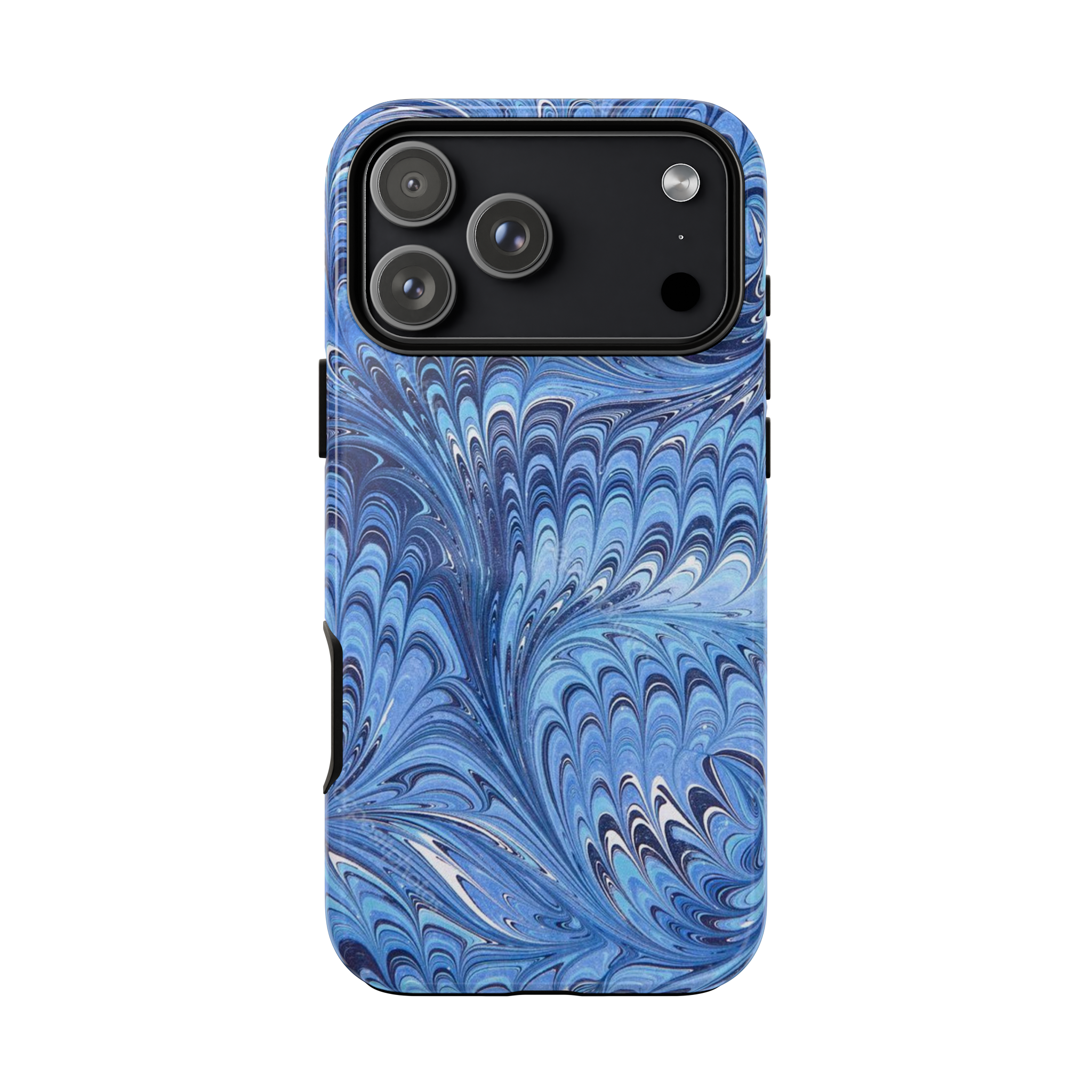 Blue Marbled Durable Phone Case - Dual Layer - Matte or Glossy