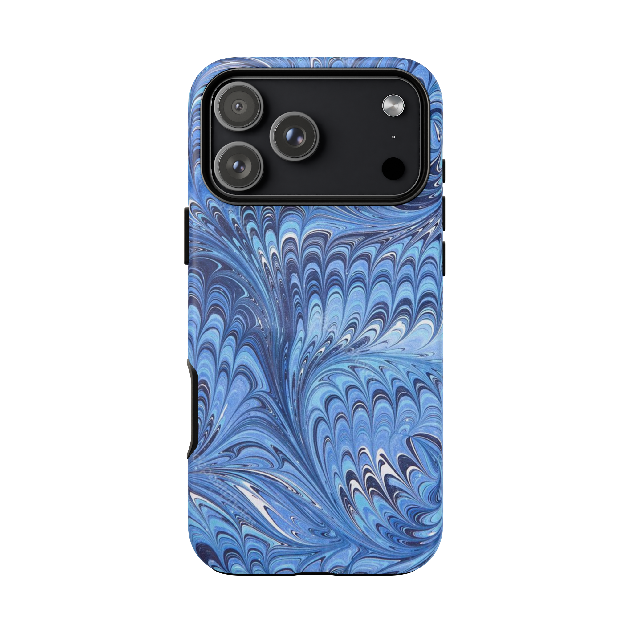 Blue Marbled Durable Phone Case - Dual Layer - Matte or Glossy