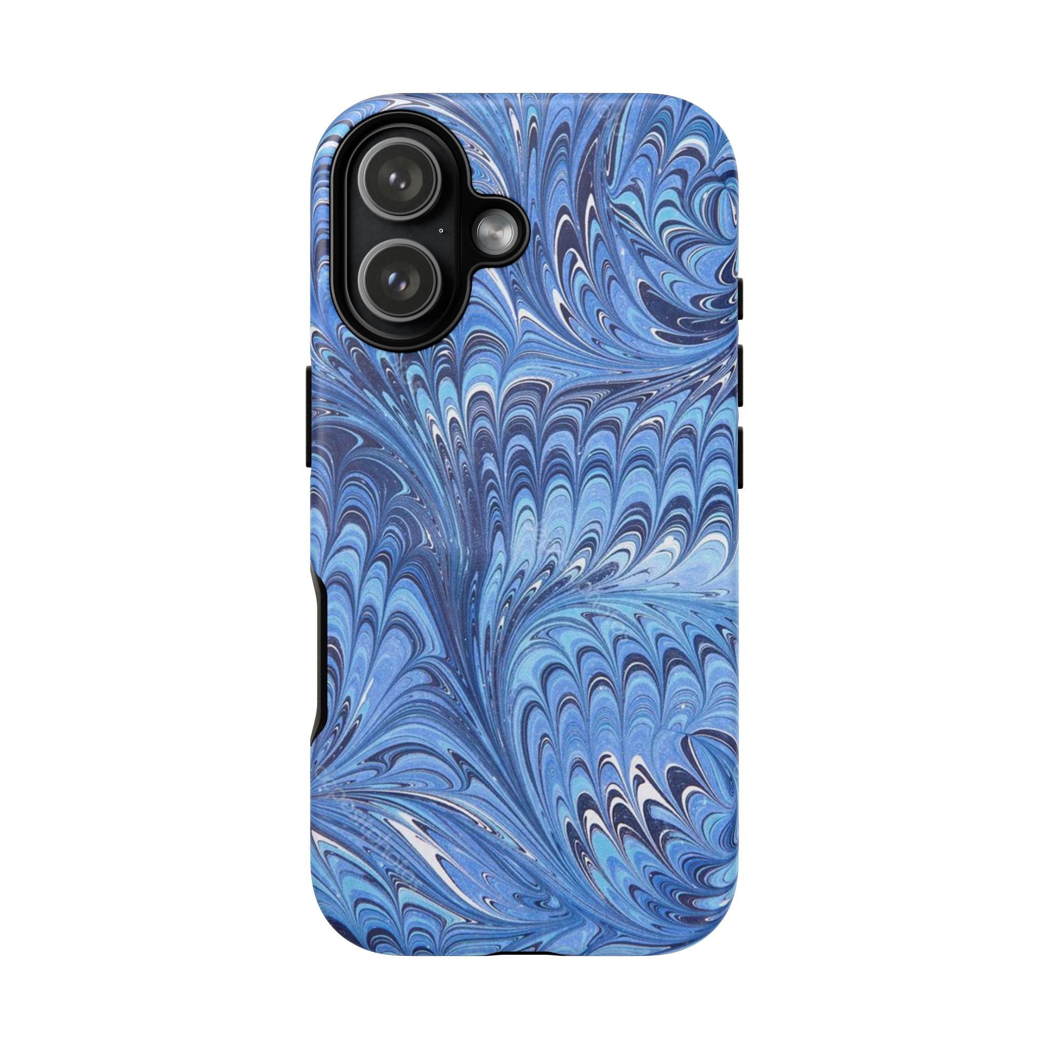 Blue Marbled Durable Phone Case - Dual Layer - Matte or Glossy