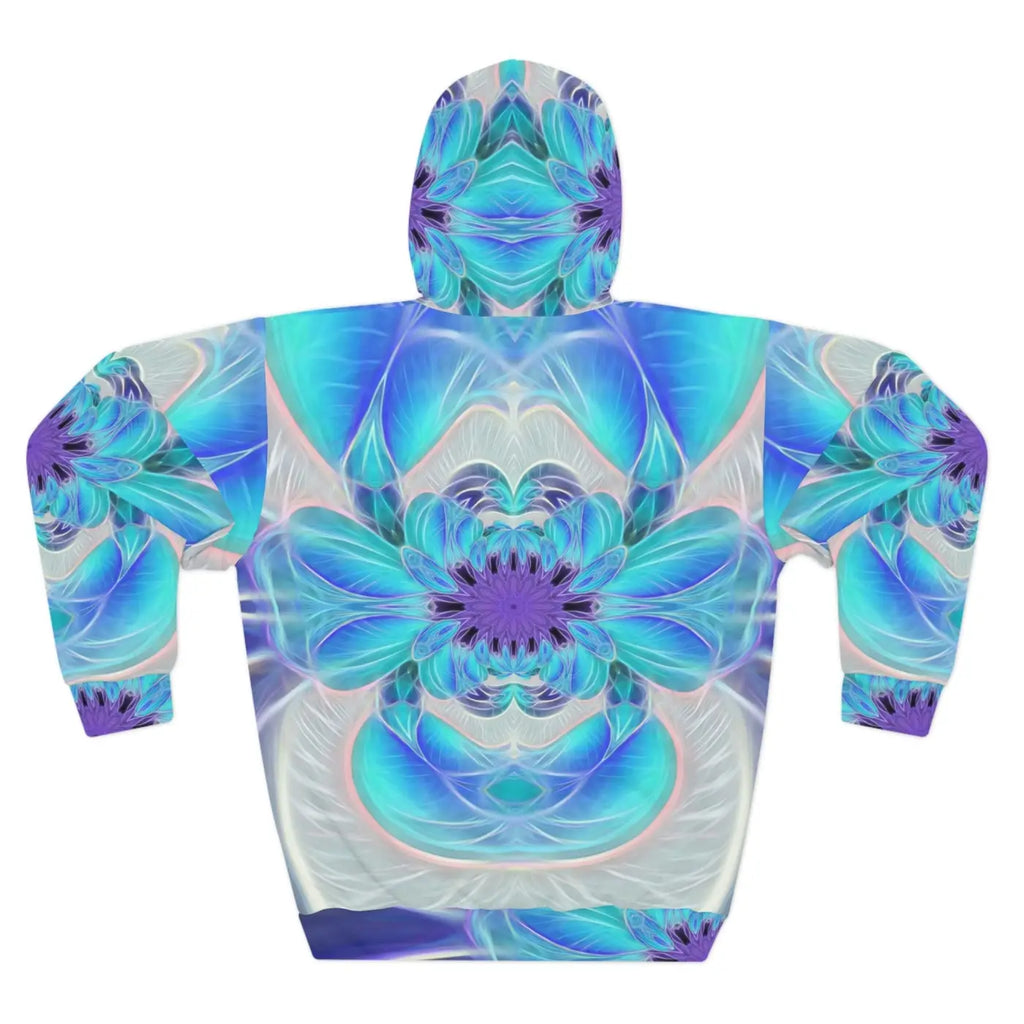 Blue Abstract Art Pullover Hoodie - Artistic Comfort - DipaliZ