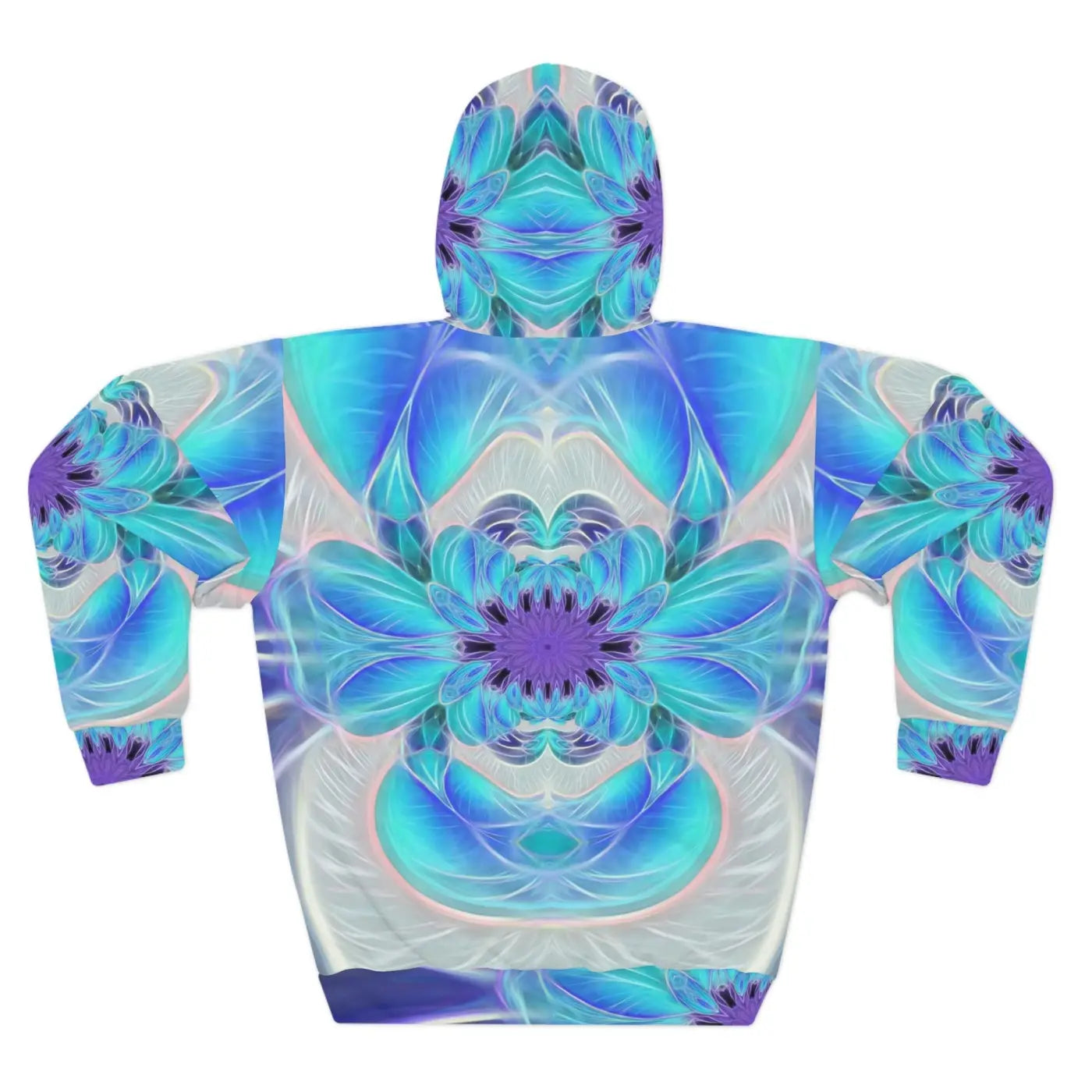 Blue Abstract Art Pullover Hoodie - Artistic Comfort - DipaliZ