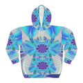 Blue Abstract Art Pullover Hoodie - Artistic Comfort - DipaliZ