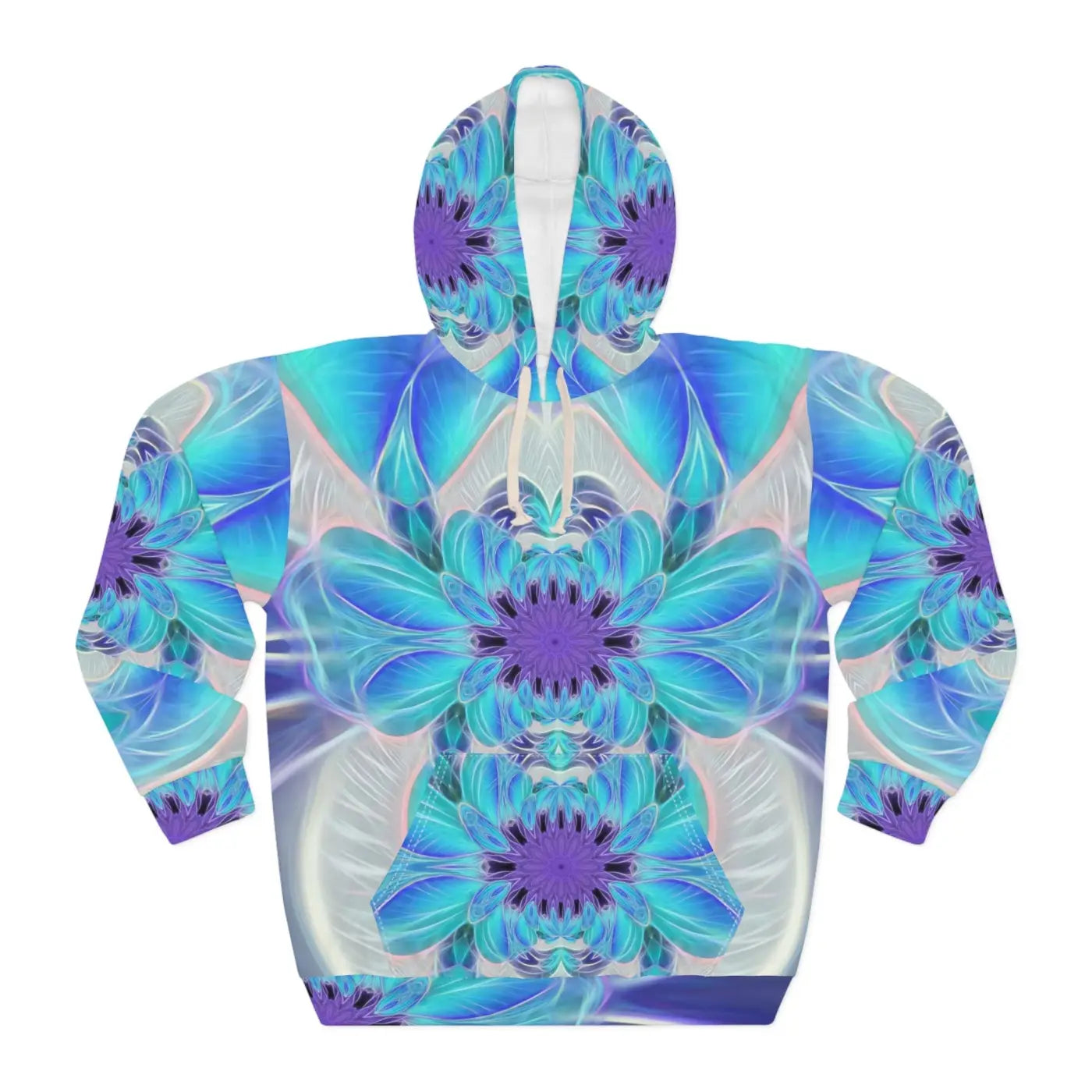 Blue Abstract Art Pullover Hoodie - Artistic Comfort - DipaliZ