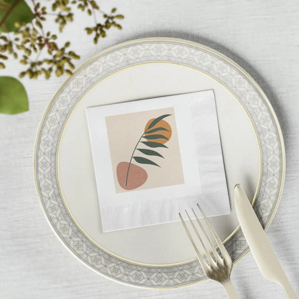 White Coined Napkins - Elegant Table Essential - DipaliZ