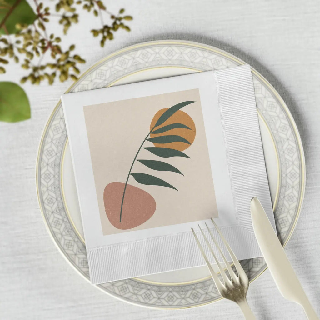 White Coined Napkins - Elegant Table Essential - DipaliZ